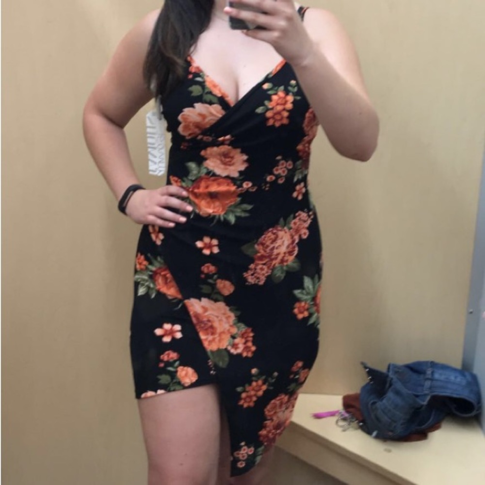3/$30 ~ floral black dress
